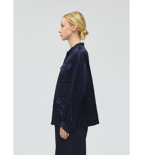 mizuiro ind「mizuiro ind サテンワークシャツ」|シャツ・ブラウス|