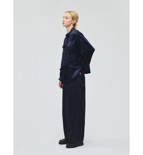 mizuiro ind「mizuiro ind サテンワークシャツ」|シャツ・ブラウス|