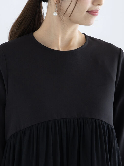 Te chichi「【セレモニーアイテム】チュールギャザーヘムドッキングブラウス（セットアップ可）」|シャツ・ブラウス|