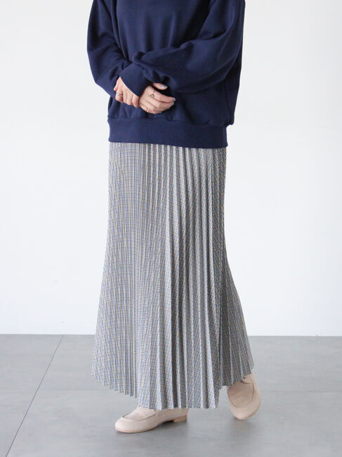 Lugnoncure「【選べる着丈】無地/柄アソートプリーツスカート」|スカート|ベージュ