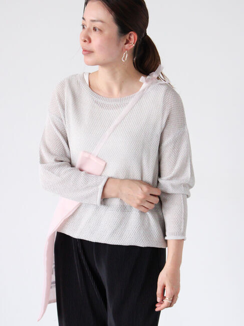 Lugnoncure「裾ドロストボートネックニット《2025spring catalog item》」|ニット・セーター|グレー
