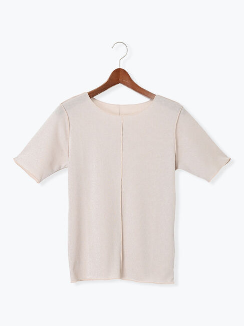 Te chichi TERRASSE「ラメテレコハーフスリーブトップス」|Tシャツ・カットソー|