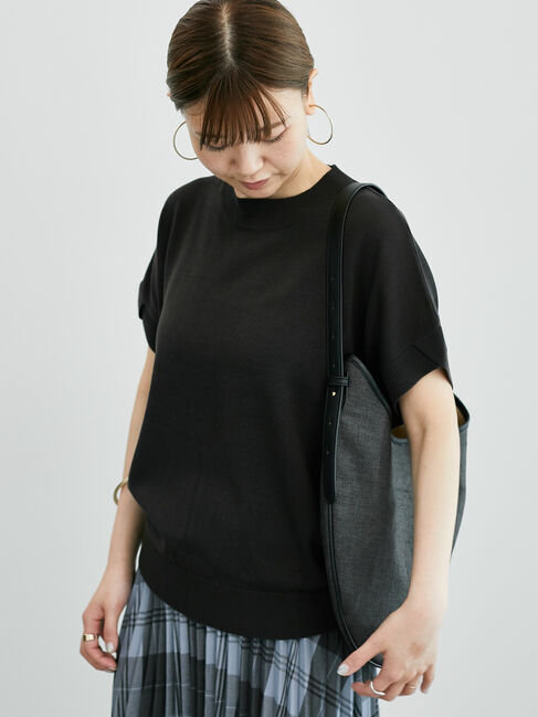 Lugnoncure「チューリップスリーブニット」|ニット・セーター|チャコールグレー