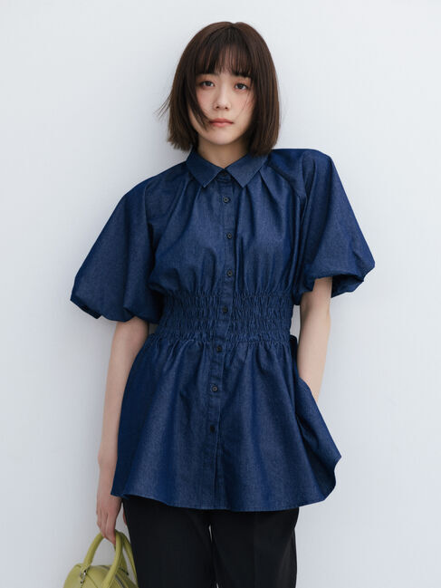 Te chichi「【松井愛莉着用】バルーンスリーブシャツチュニック」|シャツ・ブラウス|