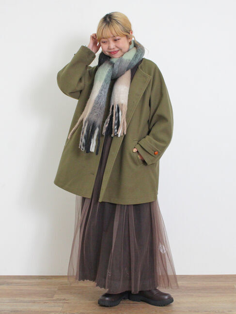 Samansa Mos2「ウーリーライクミドル丈クルーネックコート」|その他|