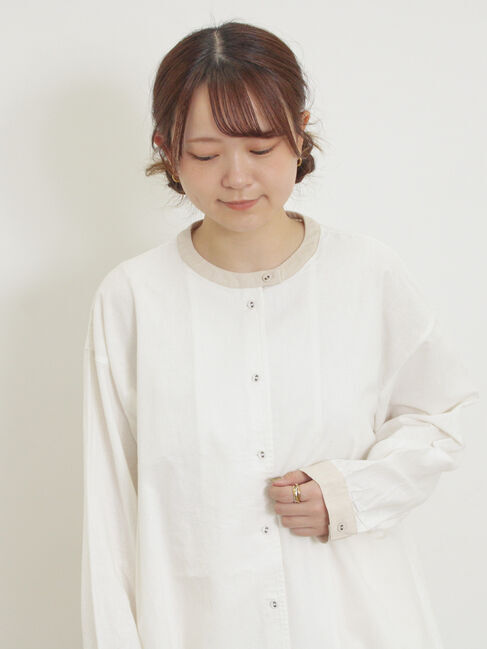 Samansa Mos2「柄アソートクレリックチュニック」|シャツ・ブラウス|