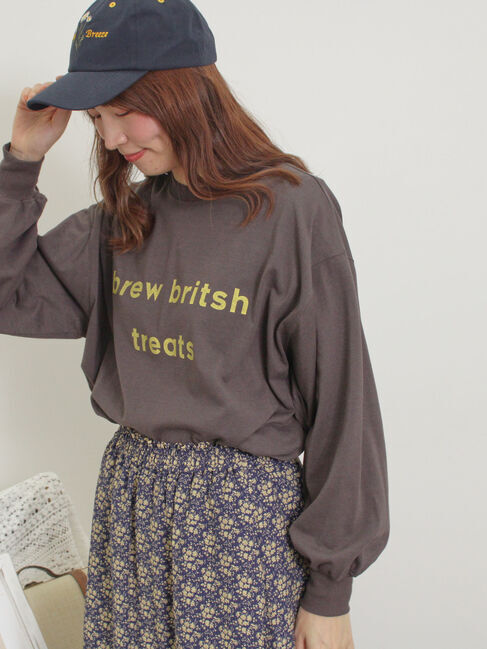 Samansa Mos2「◎柄アソートロゴロンT」|Tシャツ・カットソー|チャコールグレー