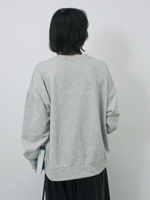 Samansa Mos2 blue「◎ロゴレーススウェット」|Tシャツ・カットソー|