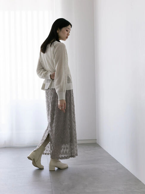 Samansa Mos2 blue「フリンジレーススカート」|スカート|