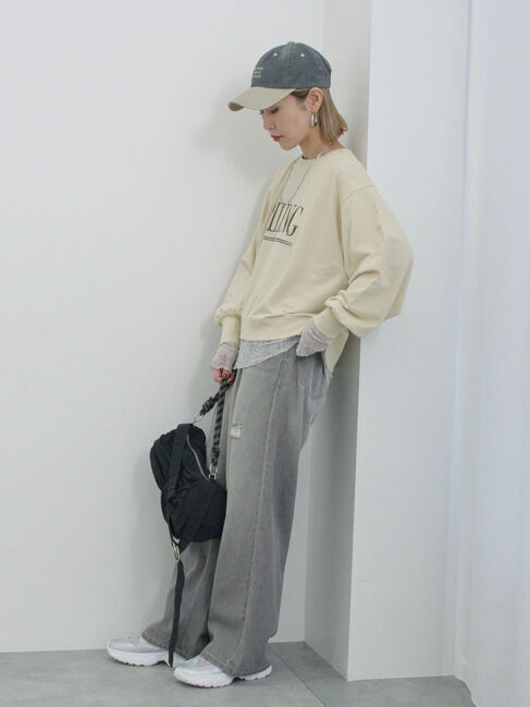 Samansa Mos2 blue「ミニ裏毛アソートプリントプルオーバー」|Tシャツ・カットソー|