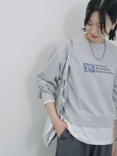 Samansa Mos2 blue「ミニ裏毛アソートプリントプルオーバー」|Tシャツ・カットソー|