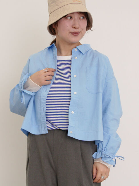 Samansa Mos2「キャンディースリーブショート丈シャツ」|シャツ・ブラウス|