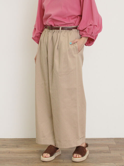 Samansa Mos2「【S/Mサイズ】ベルト付きチノワイドパンツ」|その他|