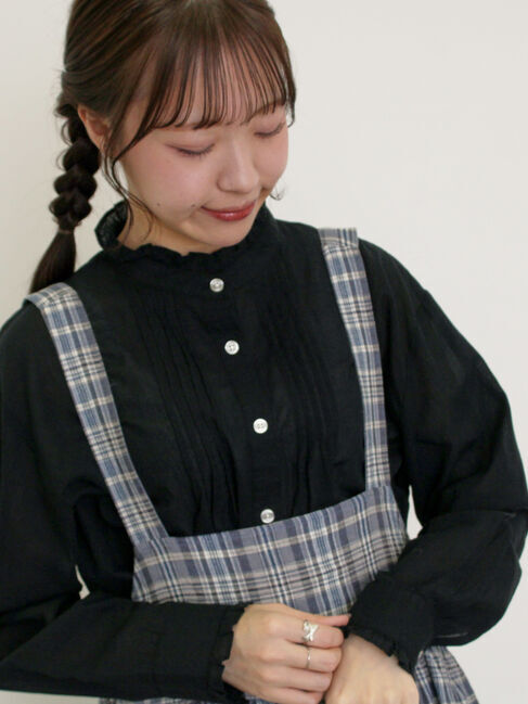 Samansa Mos2「柄アソートフリルピンタックブラウス」|シャツ・ブラウス|