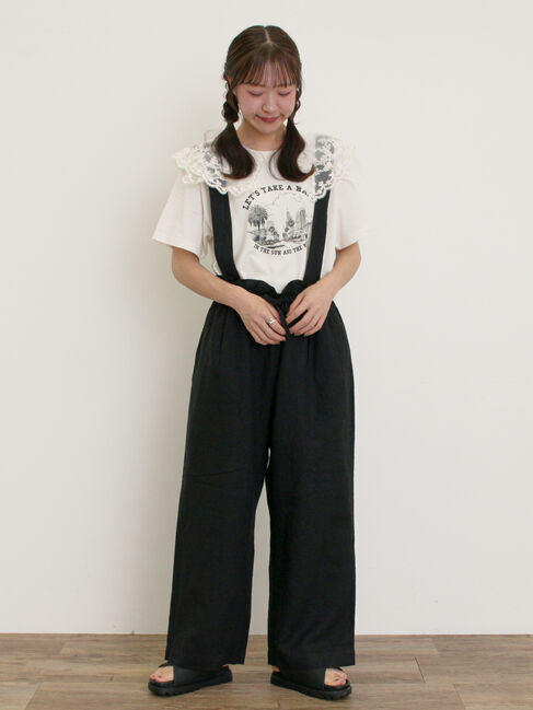 Samansa Mos2「【Cross&times;Linen】サス付パンツ」|その他|