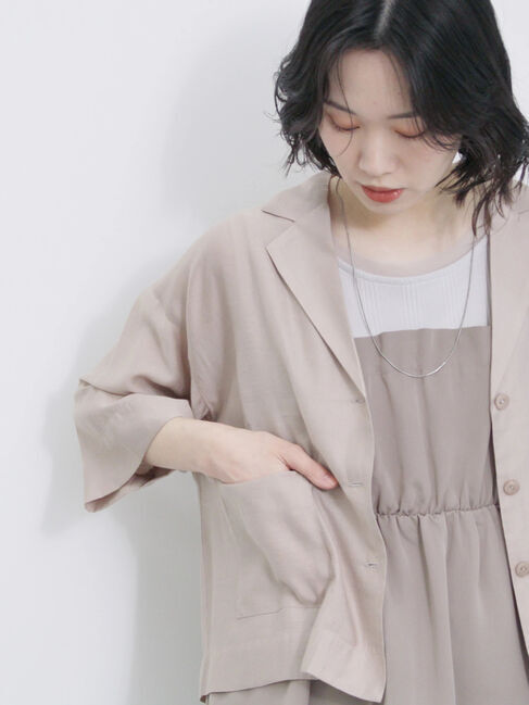 Samansa Mos2 blue「シアー開襟シャツ」|シャツ・ブラウス|