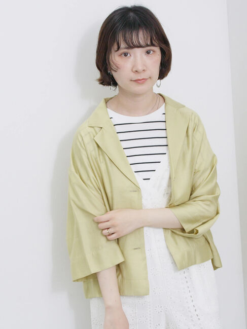 Samansa Mos2 blue「シアー開襟シャツ」|シャツ・ブラウス|