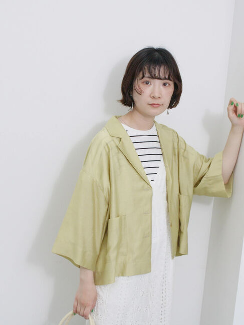 Samansa Mos2 blue「シアー開襟シャツ」|シャツ・ブラウス|