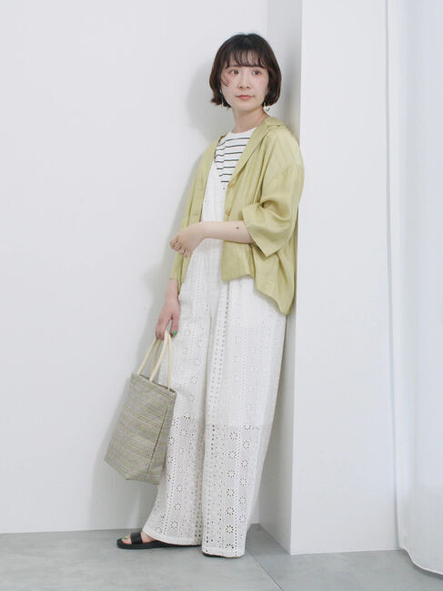 Samansa Mos2 blue「シアー開襟シャツ」|シャツ・ブラウス|