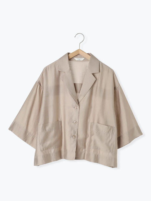 Samansa Mos2 blue「シアー開襟シャツ」|シャツ・ブラウス|