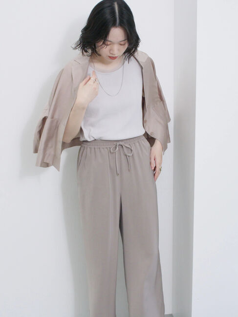 Samansa Mos2 blue「シアー開襟シャツ」|シャツ・ブラウス|