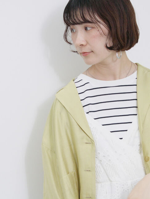 Samansa Mos2 blue「シアー開襟シャツ」|シャツ・ブラウス|