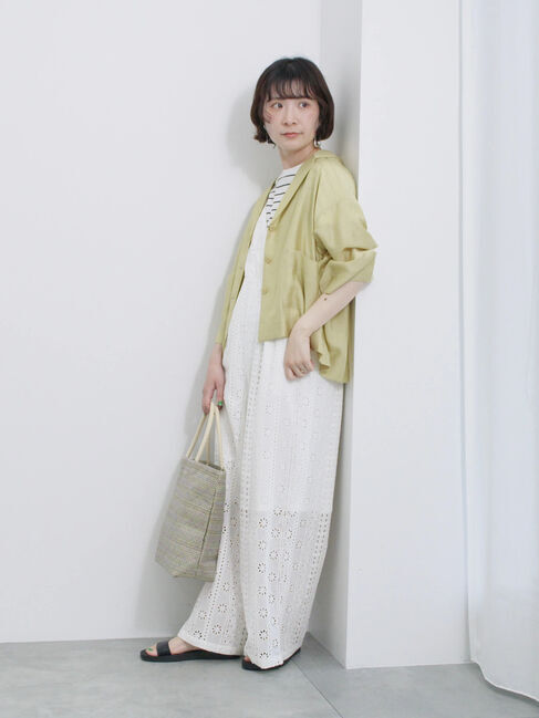 Samansa Mos2 blue「シアー開襟シャツ」|シャツ・ブラウス|