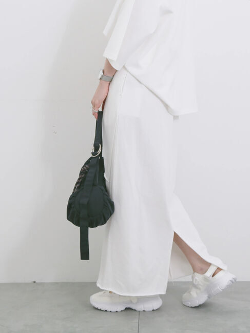 Samansa Mos2 blue「◎裏毛切替ナロースカート」|スカート|