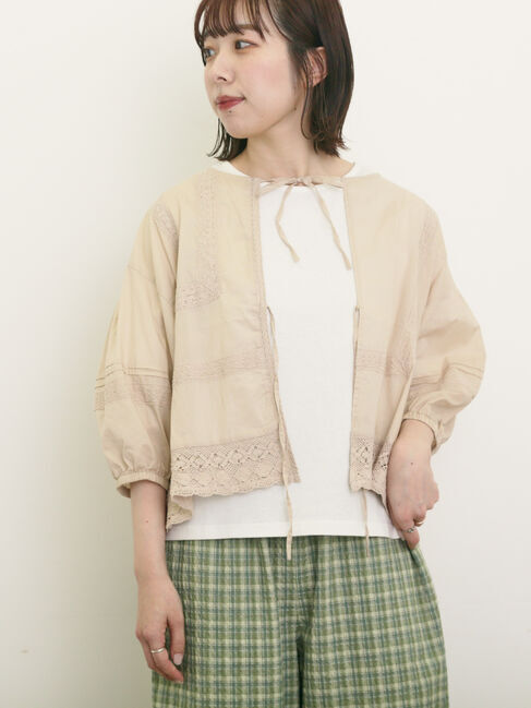 Samansa Mos2「パッチワークレースブラウス」|シャツ・ブラウス|