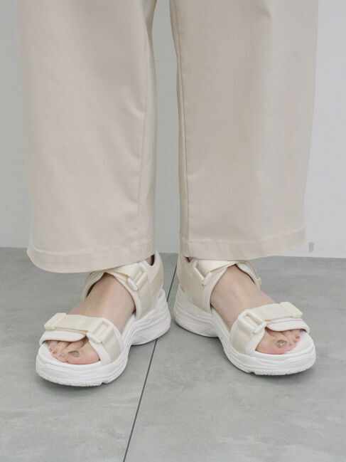 Samansa Mos2 blue「ストレッチタックカーブパンツ」|その他|