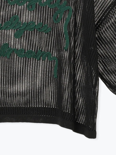 Samansa Mos2「テープロゴ刺繍ニットプルオーバー」|ニット・セーター|