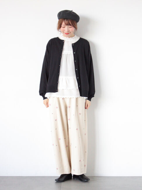 Samansa Mos2「配色スカラップカーディガン」|カーディガン|