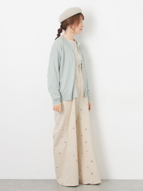 Samansa Mos2「配色スカラップカーディガン」|カーディガン|