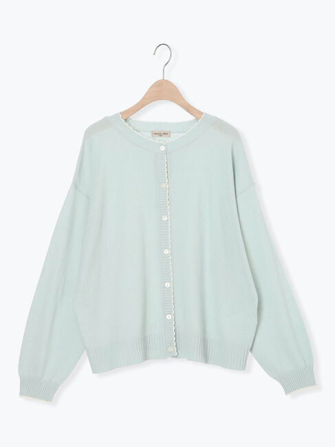 Samansa Mos2「配色スカラップカーディガン」|カーディガン|