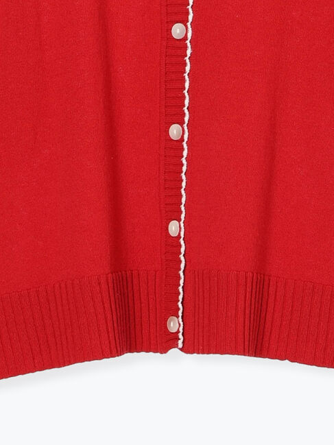 Samansa Mos2「配色スカラップカーディガン」|カーディガン|