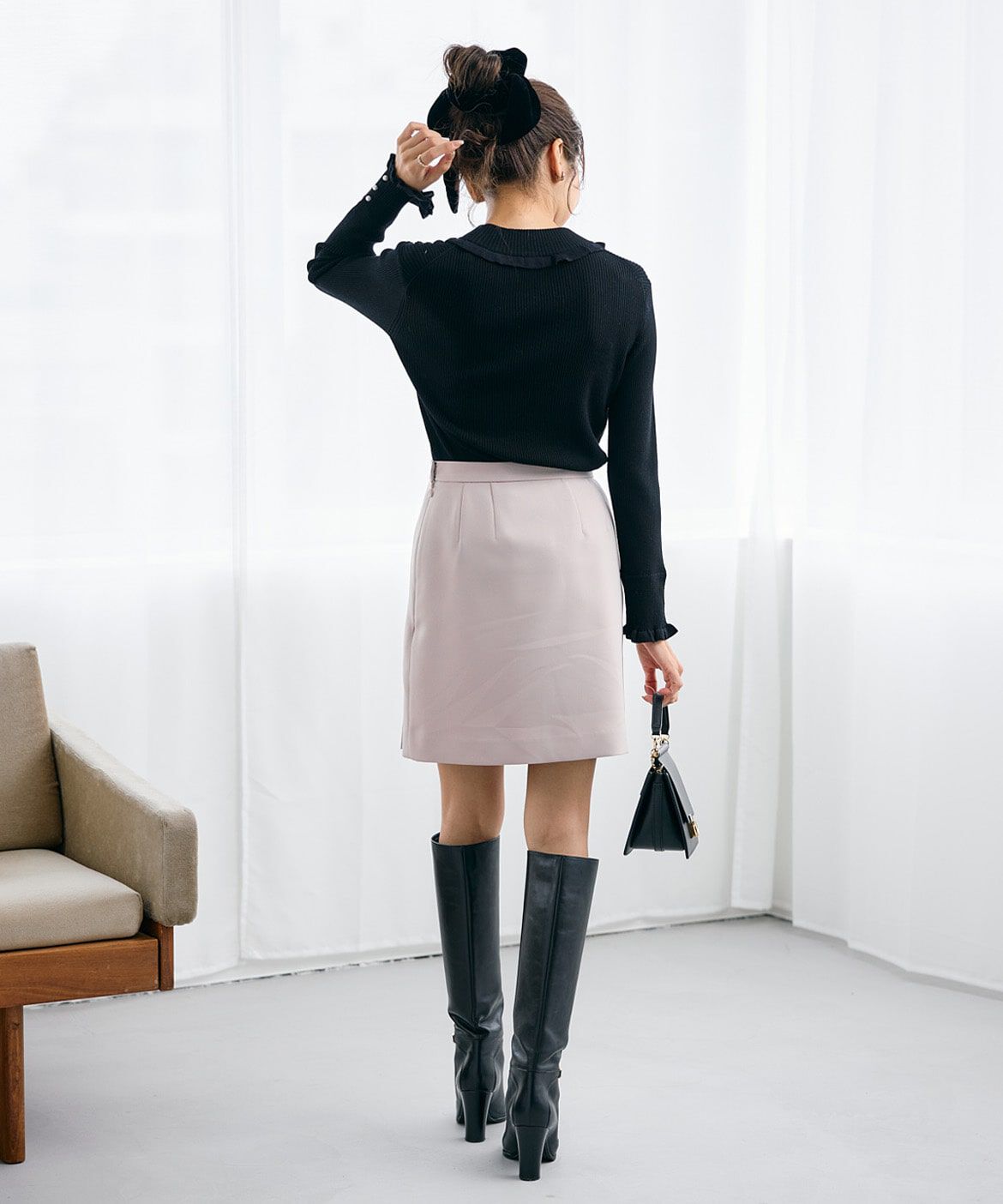 Maglie le cassetto「《曽田茉莉江コラボ》パールボタン巻きミニスカート」|スカート|