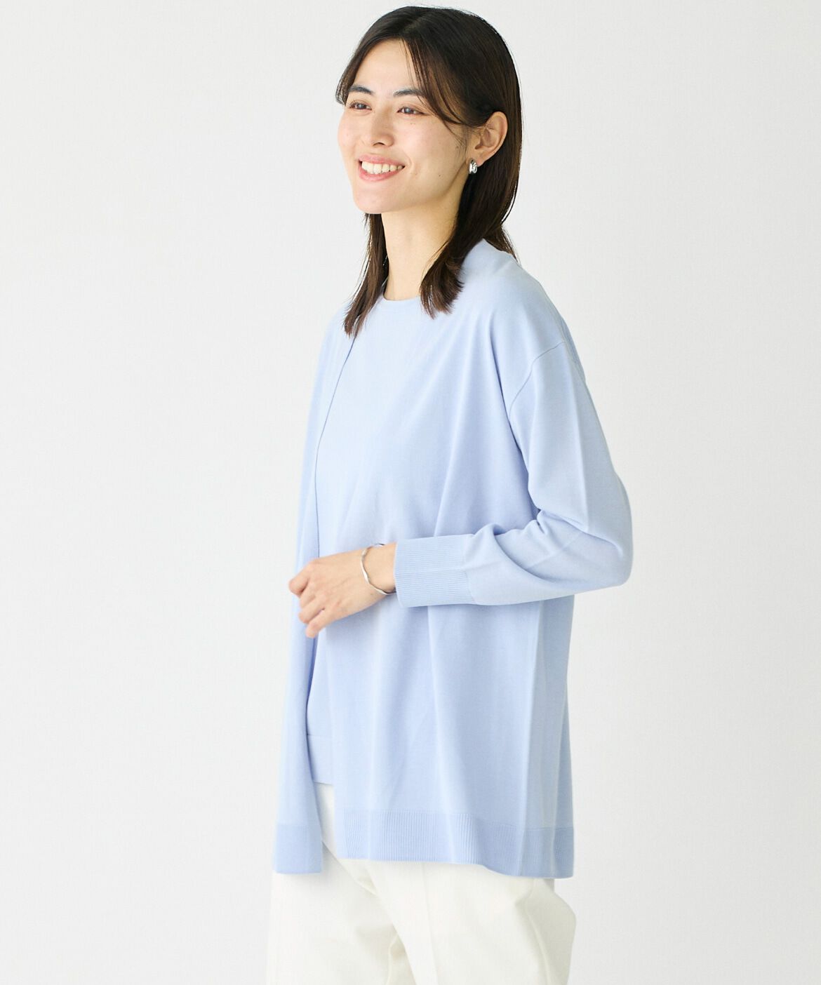 I.T.'S international「ロングニットアンサンブル《SMART ICE》」|カーディガン|サックス3