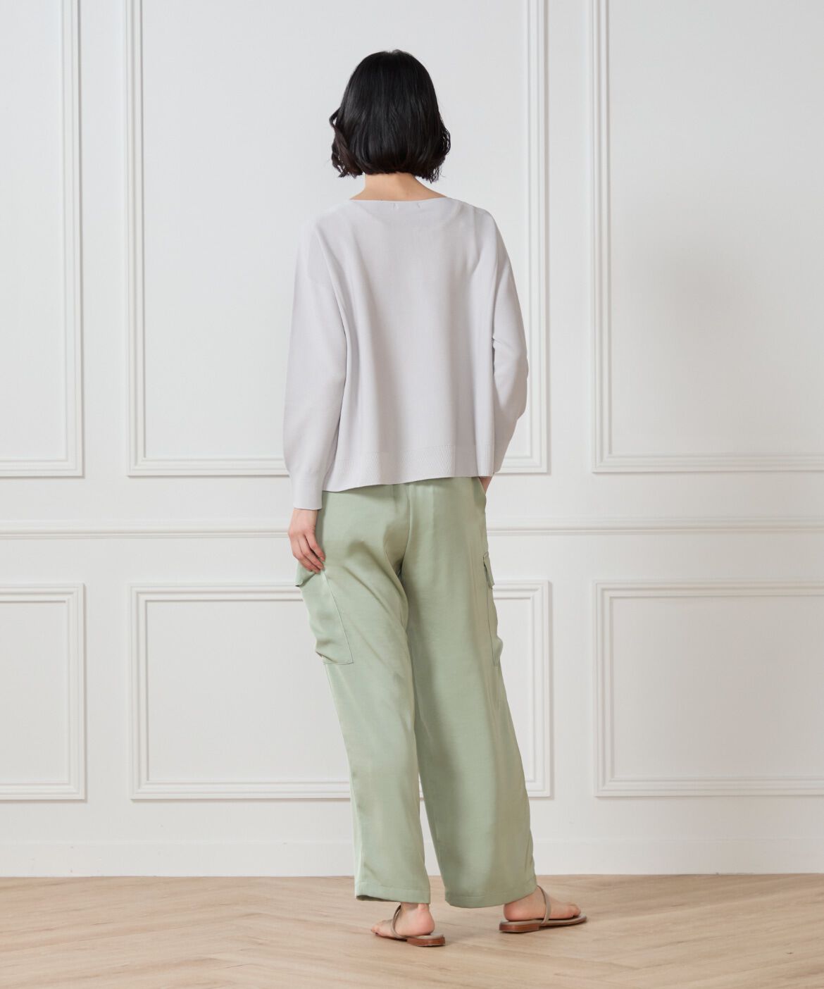 7-IDconcept.「《大きいサイズ》 ホールガーメントボートネックニット《Cuoo PLUS》」|ニット・セーター|