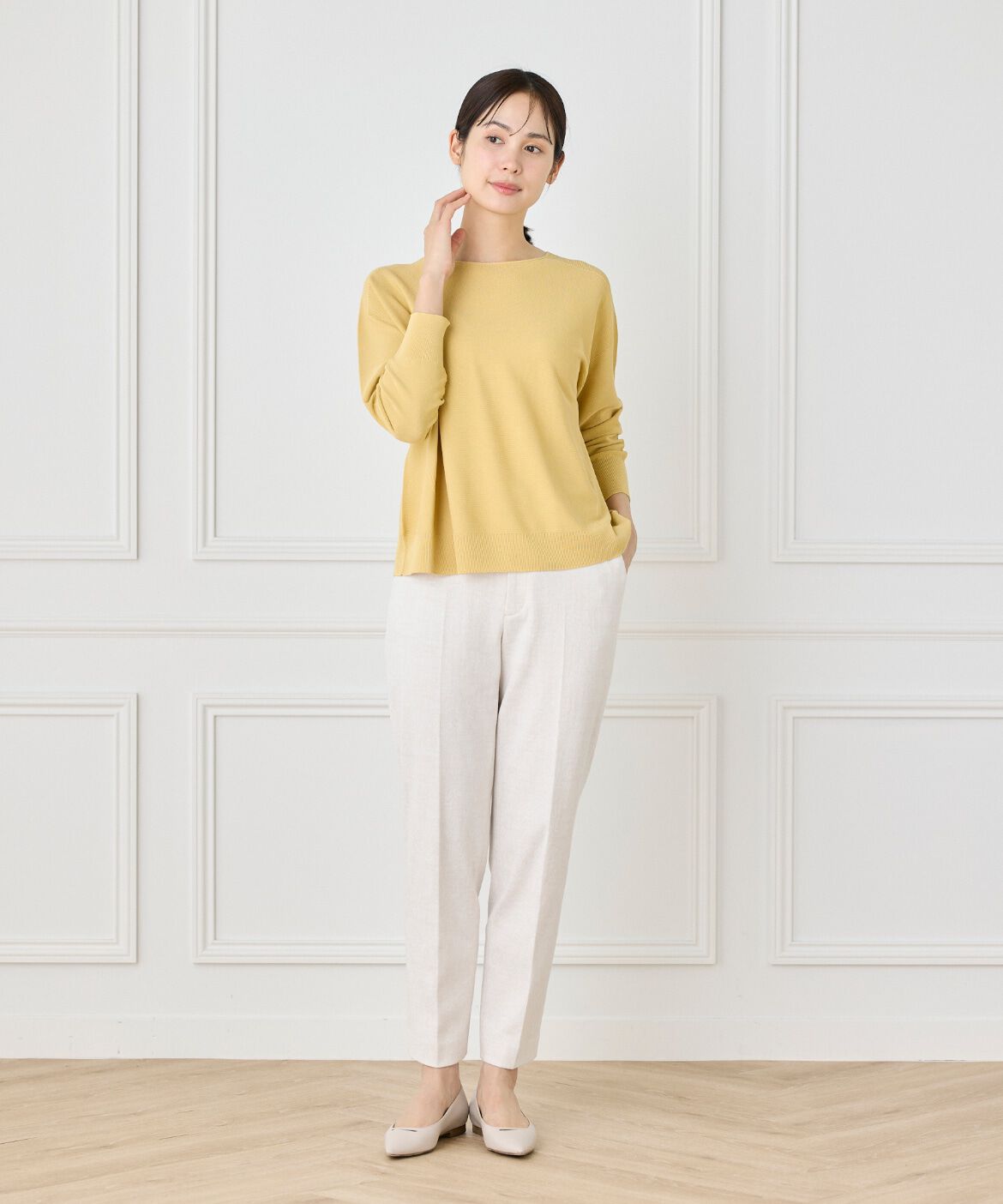 7-IDconcept.「《大きいサイズ》 ホールガーメントボートネックニット《Cuoo PLUS》」|ニット・セーター|