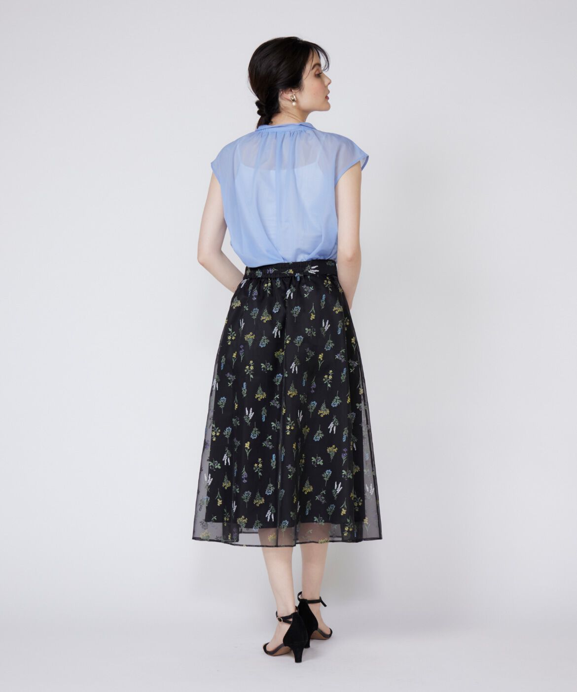 Maglie le cassetto「《大きいサイズ》アシンメトリーシアーカットソー」|Tシャツ・カットソー|