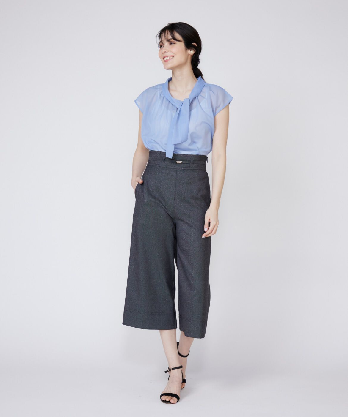 Maglie le cassetto「《大きいサイズ》アシンメトリーシアーカットソー」|Tシャツ・カットソー|