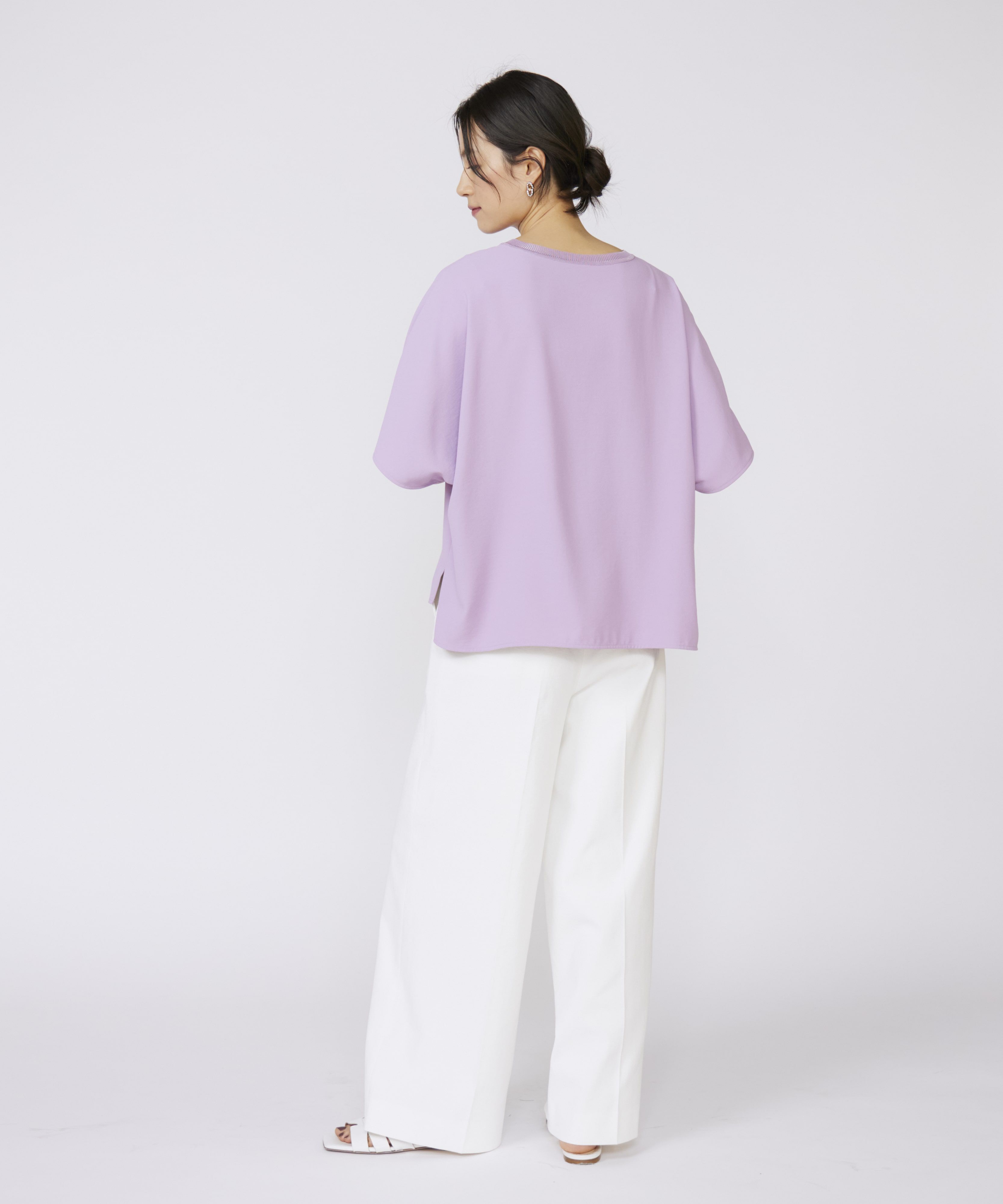 INED「《大きいサイズ》吸汗速乾ジョーゼットプルオーバー」|Tシャツ・カットソー|