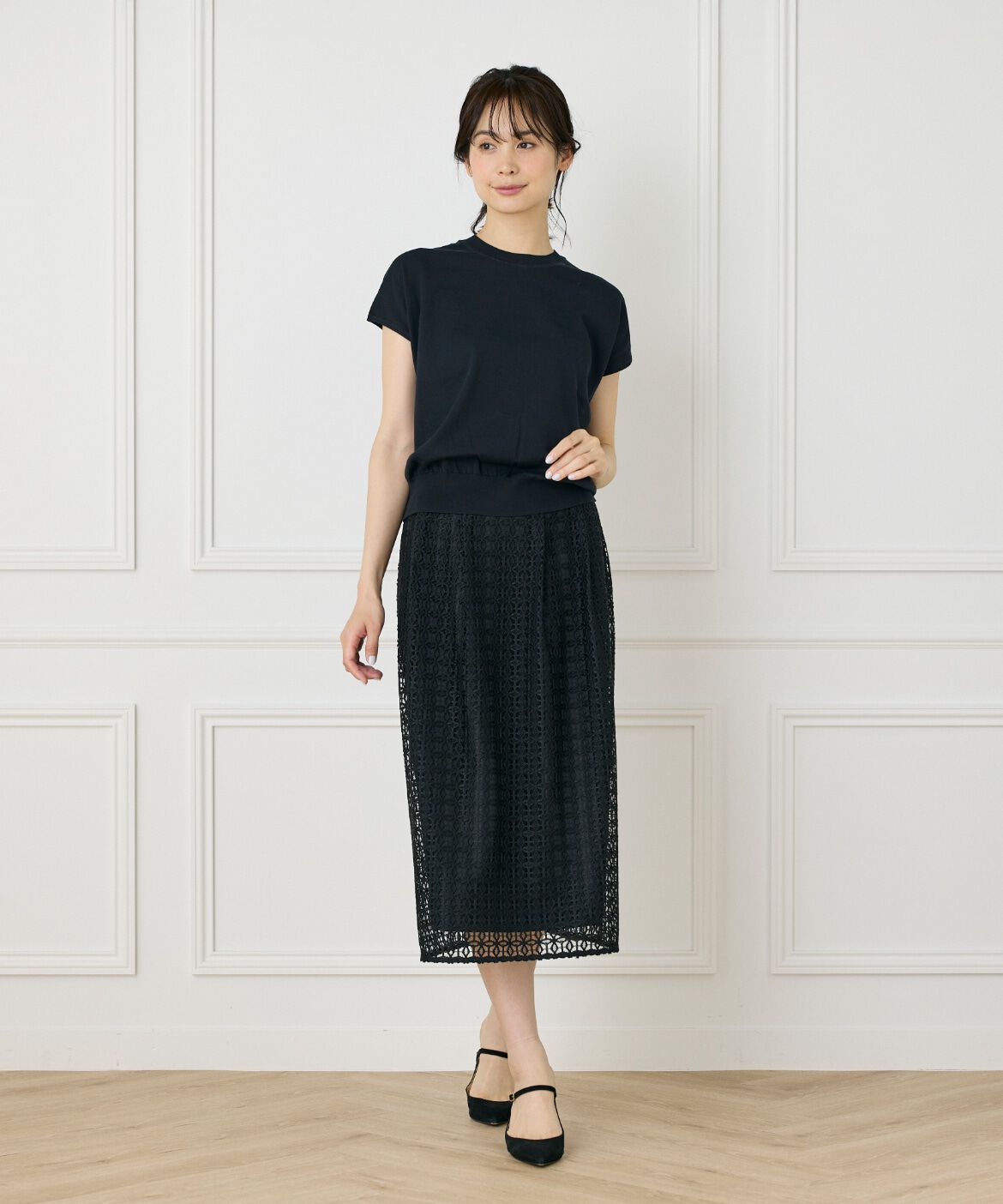 INED「《WEB限定》フレンチスリーブサマーニット」|ニット・セーター|