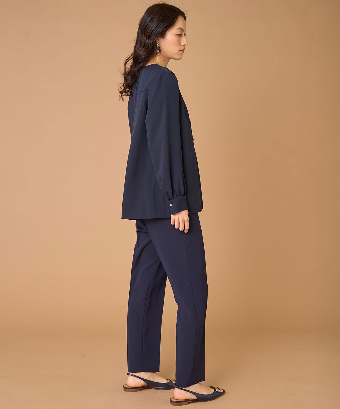 INED「《大きいサイズ》ラッフルブラウス」|シャツ・ブラウス|