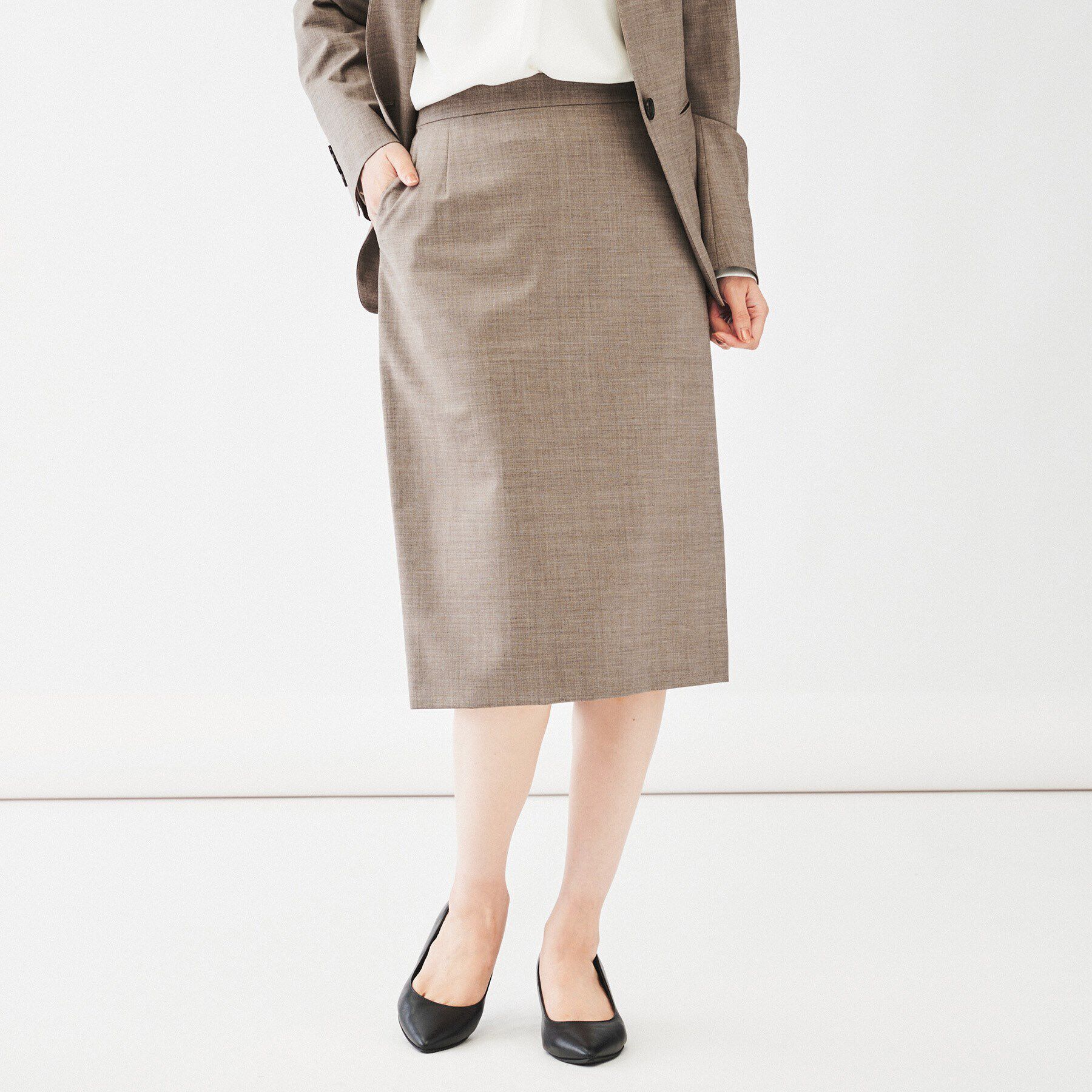 UNTITLED「【通勤スーツ/日本製】ウーステッド タイトスカート」|スカート|