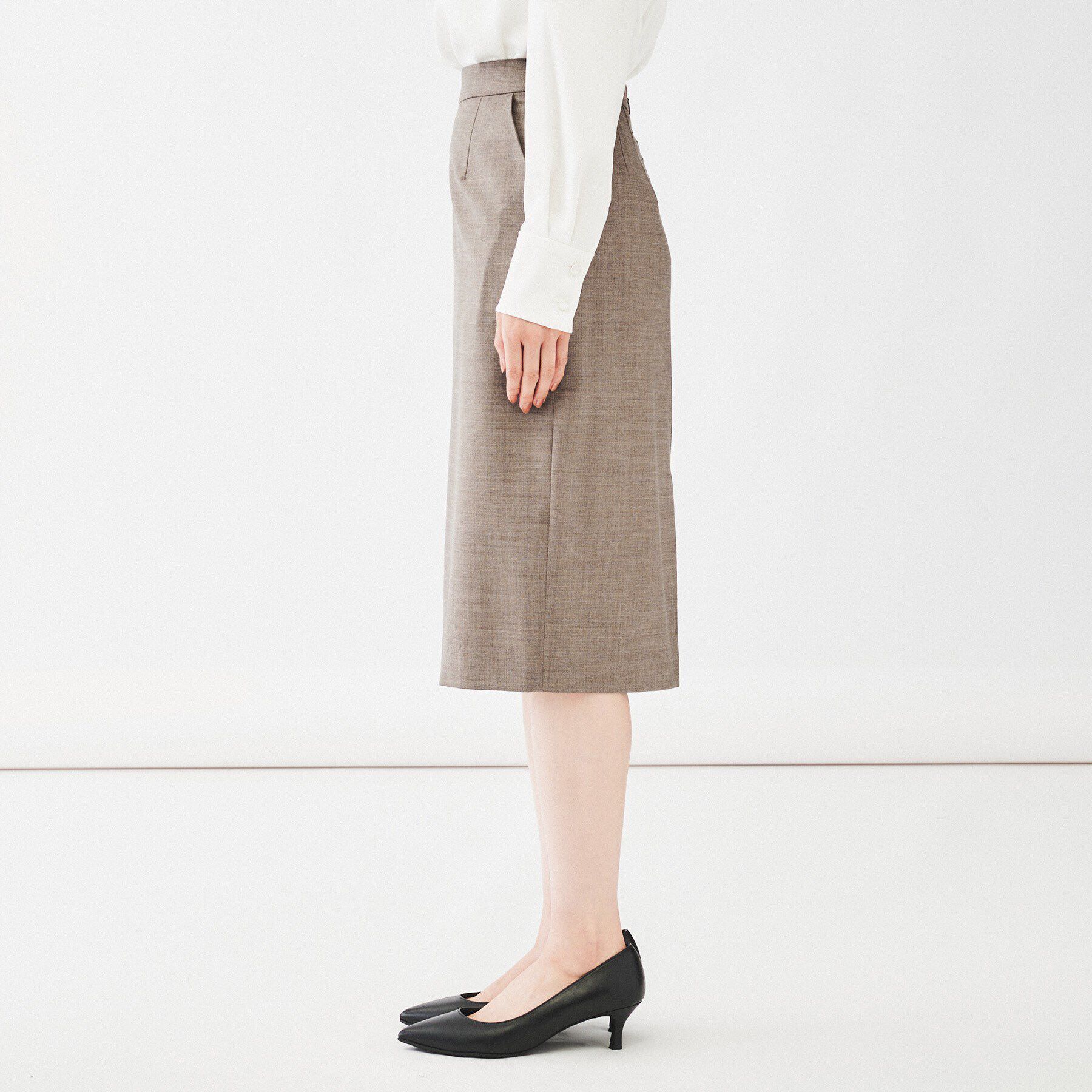 UNTITLED「【通勤スーツ/日本製】ウーステッド タイトスカート」|スカート|