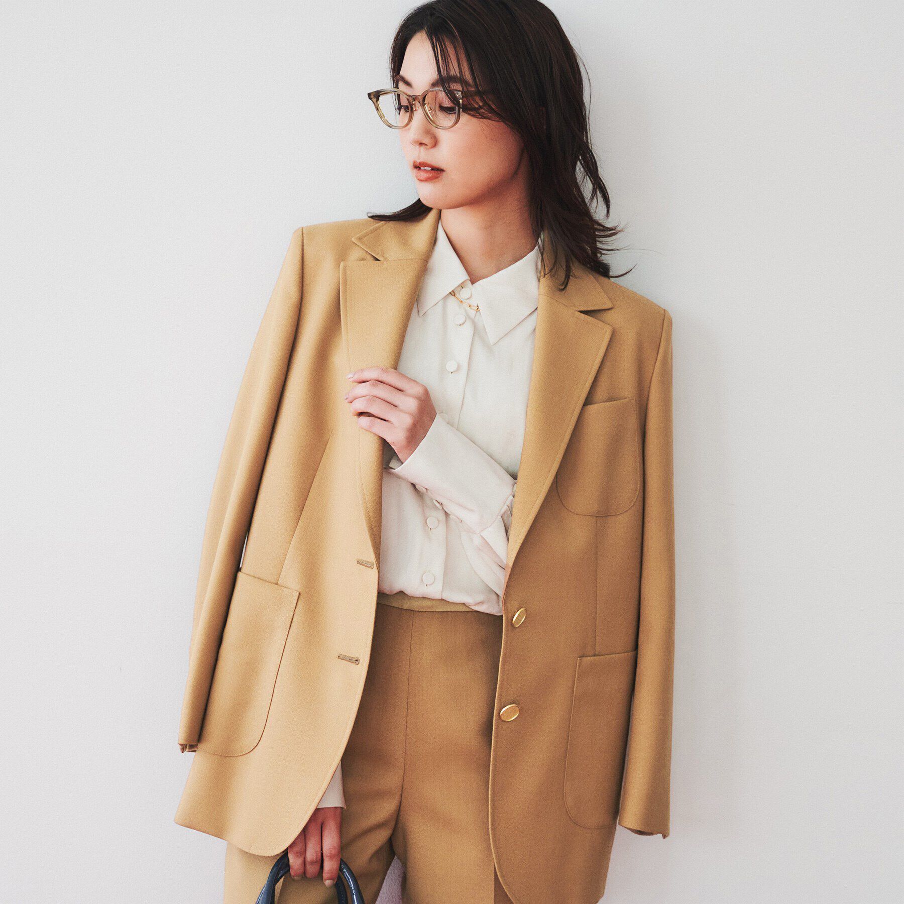 UNTITLED「【紺ブレ/セットアップ可能/テーラード】オックスブレザー」|テーラードジャケット|キャメルブラウン(0