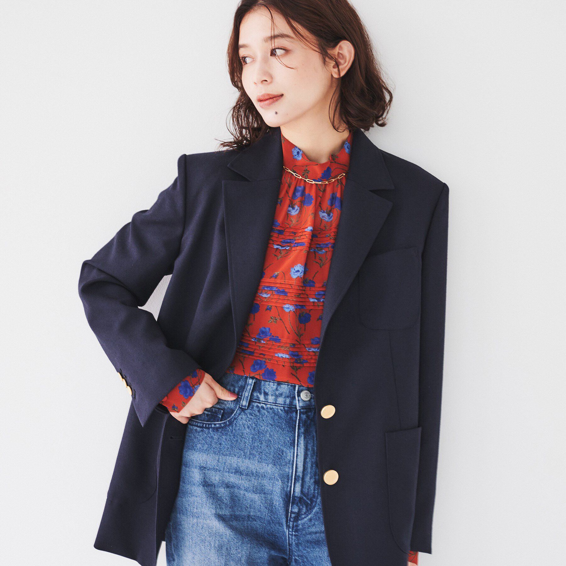 UNTITLED「【紺ブレ/セットアップ可能/テーラード】オックスブレザー」|テーラードジャケット|ネイビー(094)