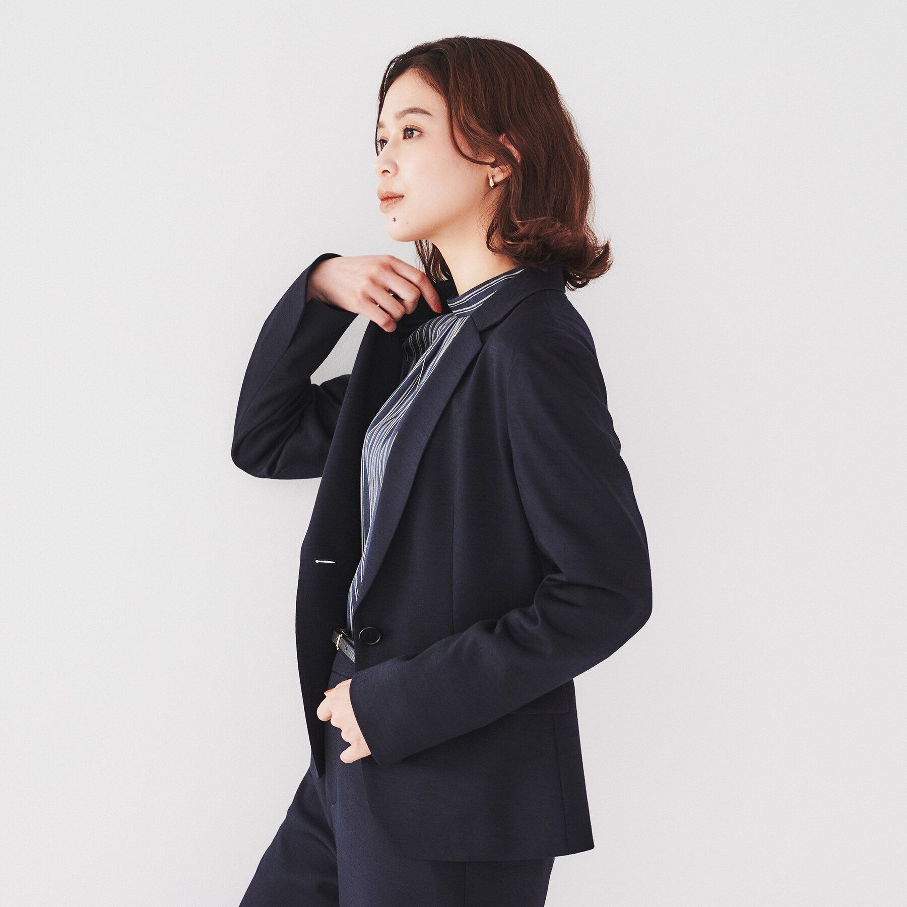 UNTITLED「【通勤スーツ】ウール混ジャージ テーラードジャケット」|テーラードジャケット|