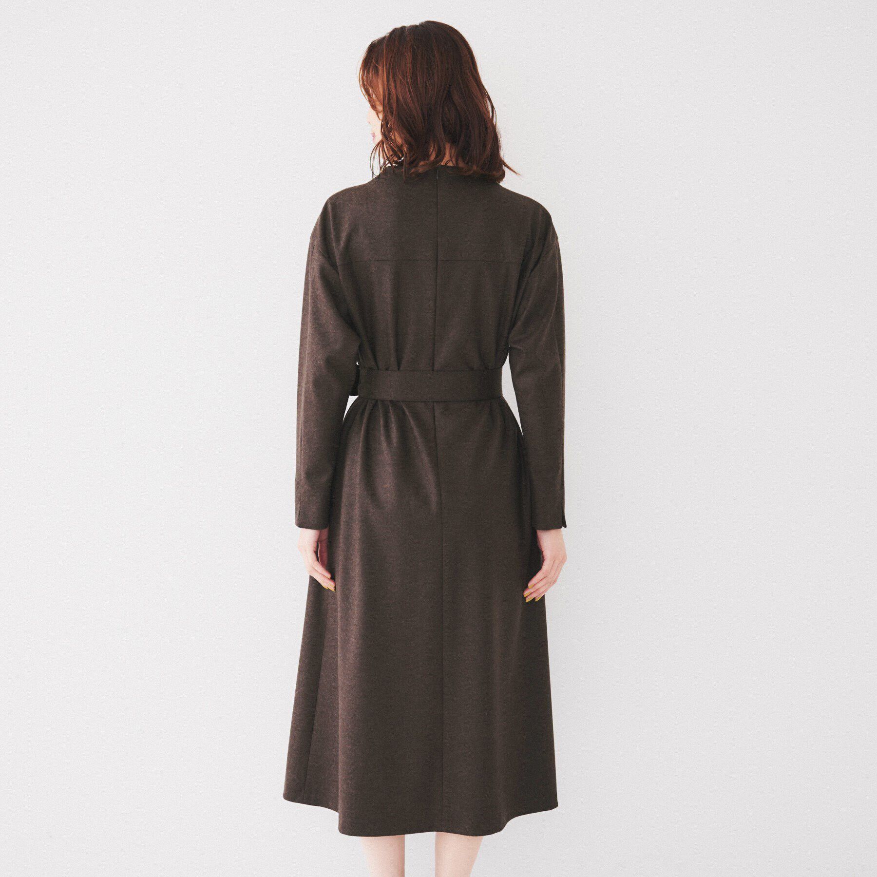 UNTITLED「【ポケットあり/きれいめ】ベルト付きモックネックワンピース」|ワンピース|